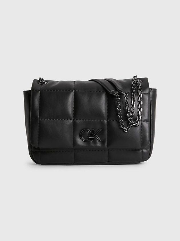 Calvin Klein USA Recycled Quilted Shoulder Womens Bag Black 8456391-SL